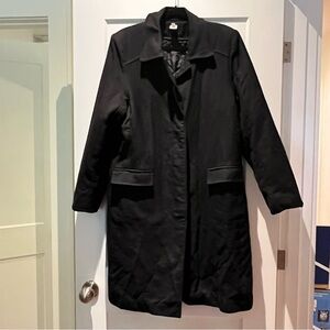 Classic pure wool Canadian made tailored midi coat with removable liner